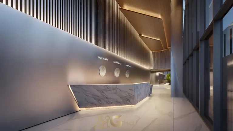 Detalhe do lobby do Tonino Lamborghini Apartments San Paolo em São Paulo