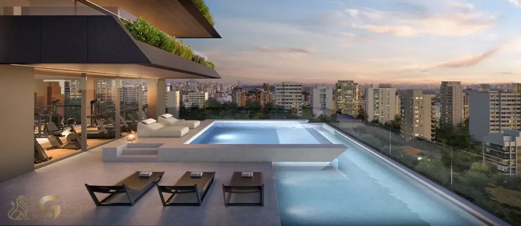 Piscina do Tonino Lamborghini Apartments San Paolo com área de lazer sofisticada