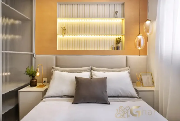 Quarto de casal do apartamento decorado do Uniq Panamby com iluminação natural