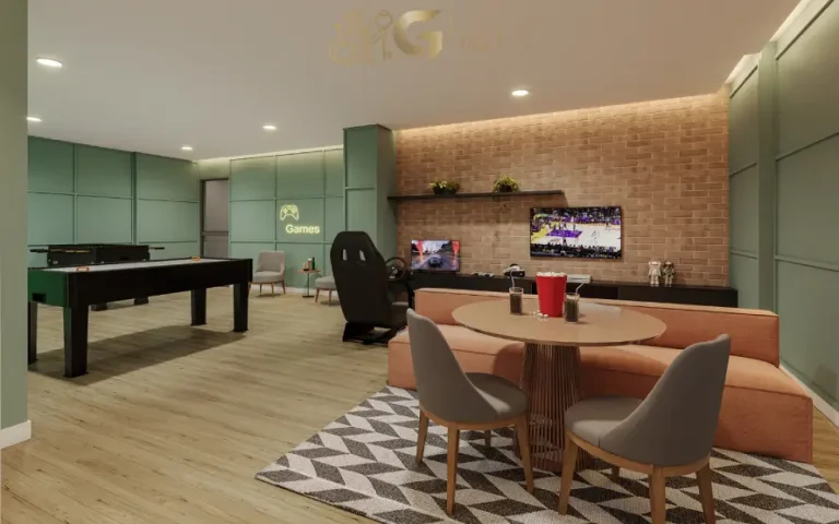 Salão de jogos e games do condomínio Uniq Panamby com lazer para todas as idades
