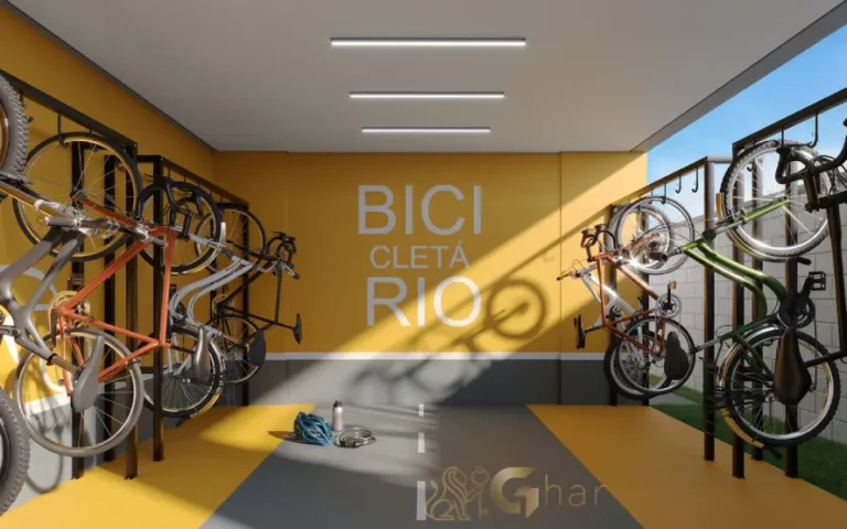 Bicicletário do Urban Vila Maria com espaço organizado para bicicletas