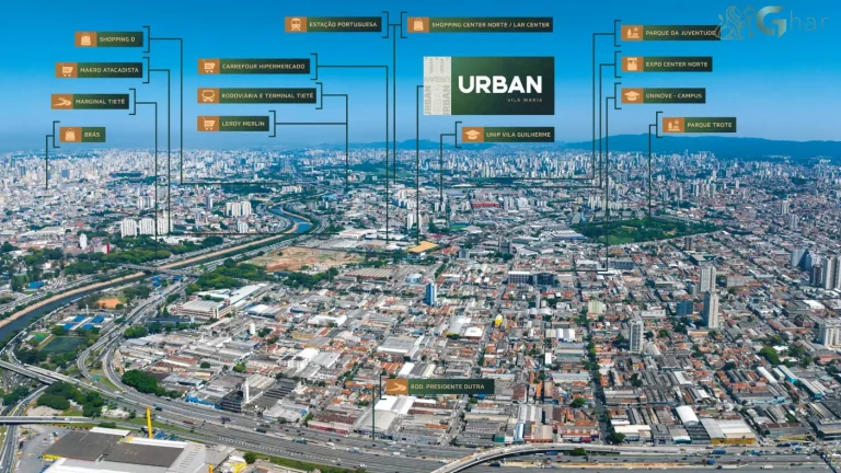 Vista aérea do Urban Vila Maria e do bairro Vila Maria em São Paulo