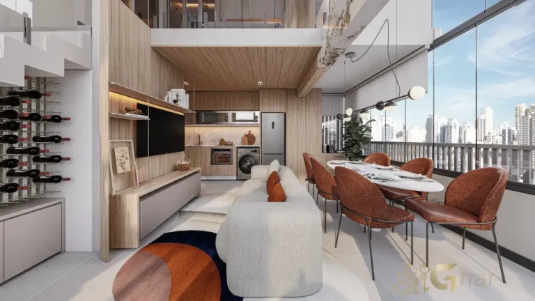 Apartamento decorado studio duplex – pavimento inferior no Verde Città