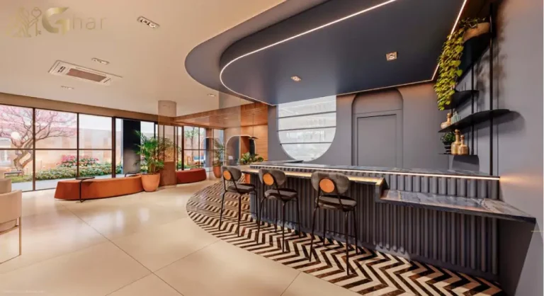 Lobby social do condomínio Verde Città na Consolação