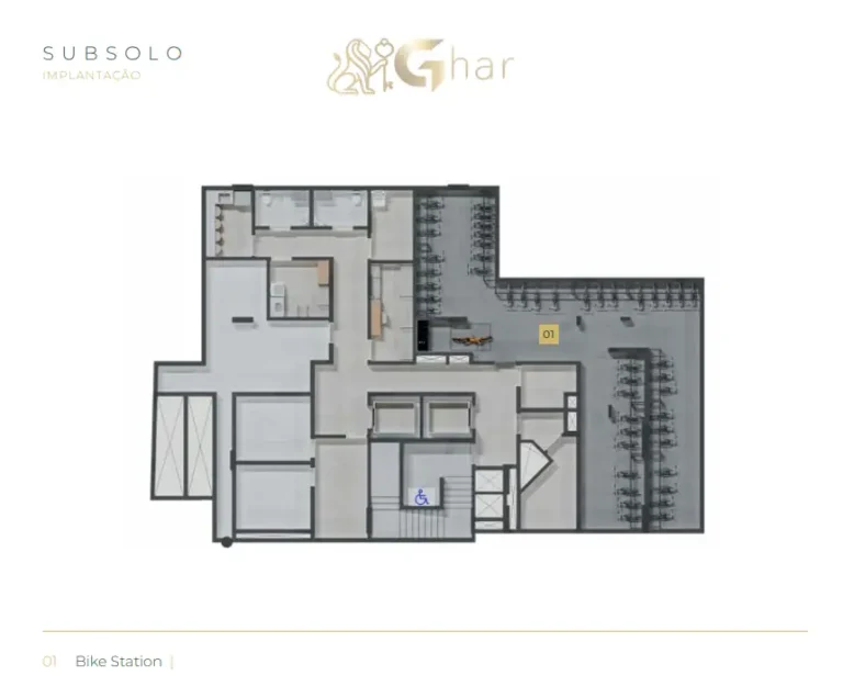 Planta de implantação do subsolo do condomínio Verde Città