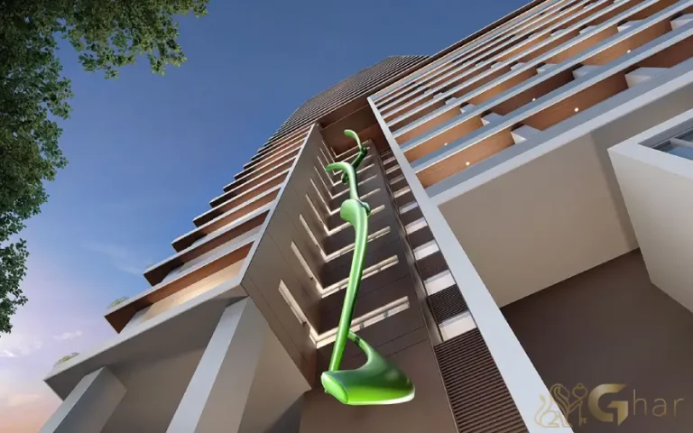 Detalhes arquitetônicos da fachada do condomínio Vinci Moema em Moema São Paulo