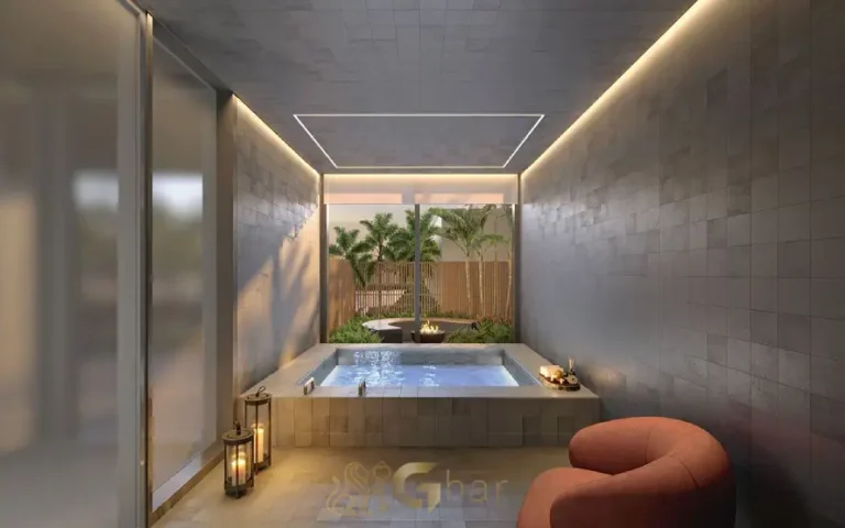 Spa do condomínio Vinci Moema com área de relaxamento em Moema São Paulo