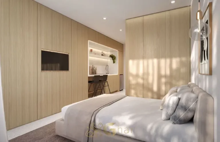 Studio decorado de 22m² no Vinci Studios Moema com ambientes integrados