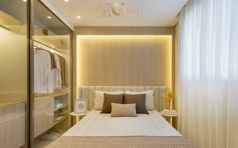 Quarto de casal do apartamento decorado do Yunes Park em Interlagos