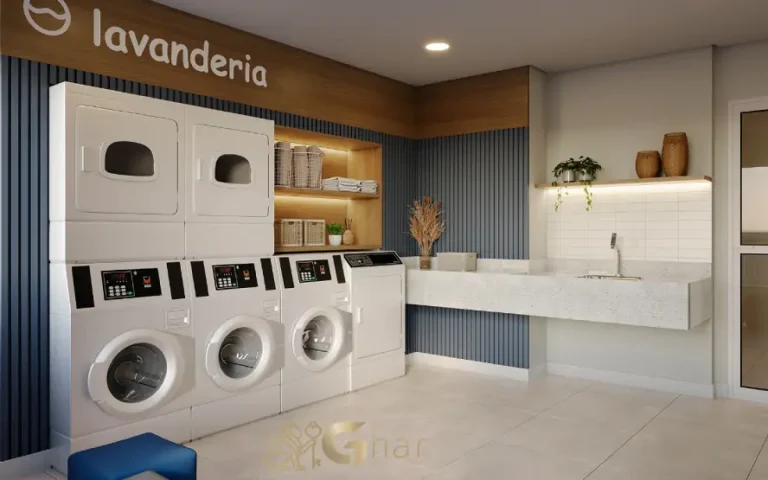 Lavanderia compartilhada do condomínio Yunes Park em Interlagos