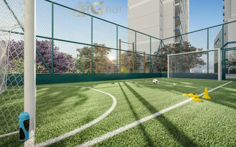 Quadra de grama sintética do condomínio Yunes Park em Interlagos