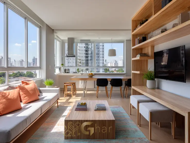Apartamento modernos na Zona Leste de São Paulo com sala integrada e acabamento contemporâneo