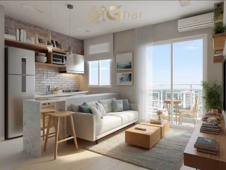 Imóveis moderno na Zona Sul de São Paulo, com sala integrada e varanda