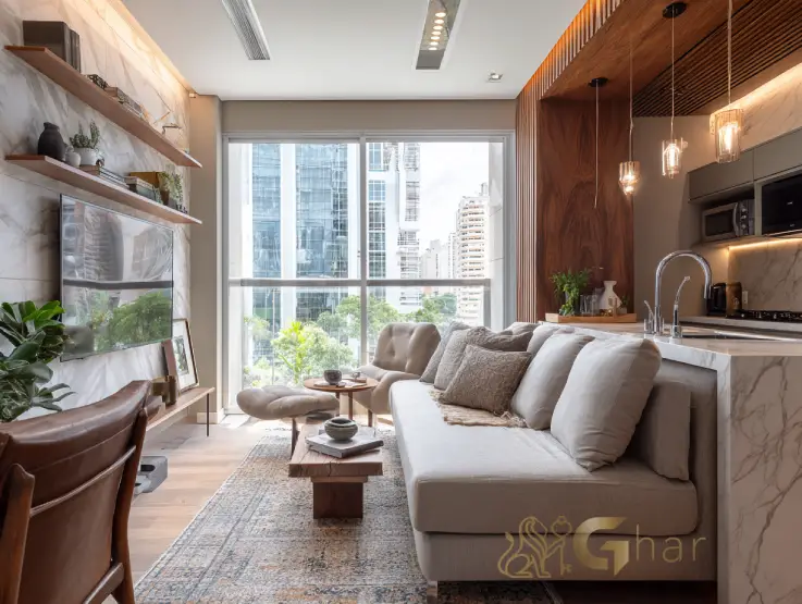 Studio compacto na Zona Sul de São Paulo, com layout moderno e funcional