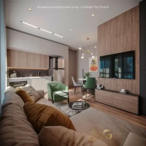 Apartamento Decorado Do Infinity Santana Com Sala E Cozinha Aberta
