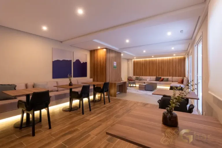 Área interna do salão de festas Laguna by Plano&Plano São Paulo