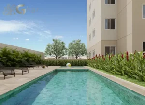Piscina do condomínio Mais Vila Andrade com área de lazer completa na Vila Andrade, São Paulo