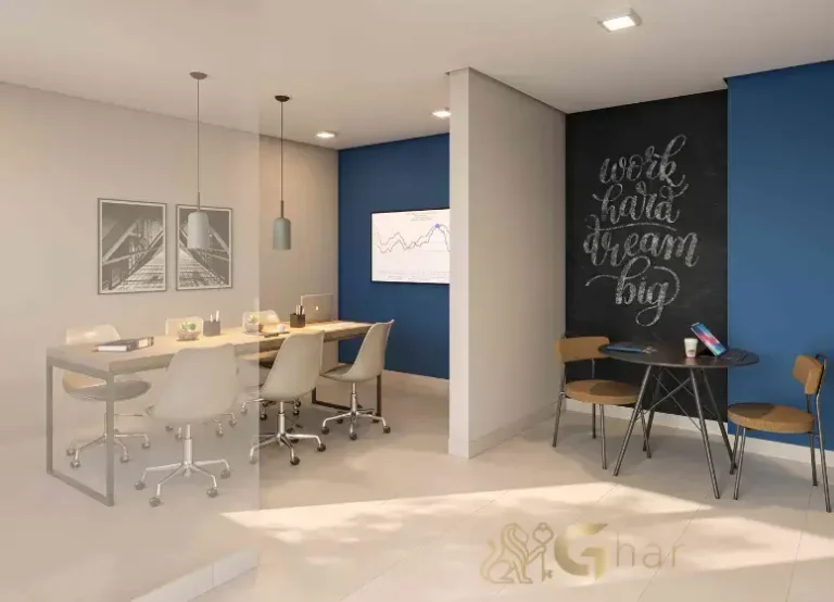 Espaço coworking do condomínio Fugulin no Meu Plano&Interlagos