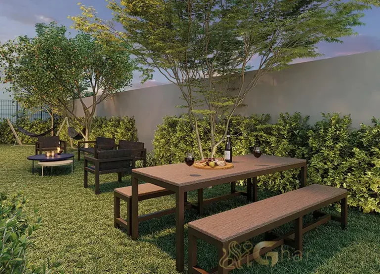 Lounge externo do condomínio Mistá by Plano&Plano Ubiatans na Saúde