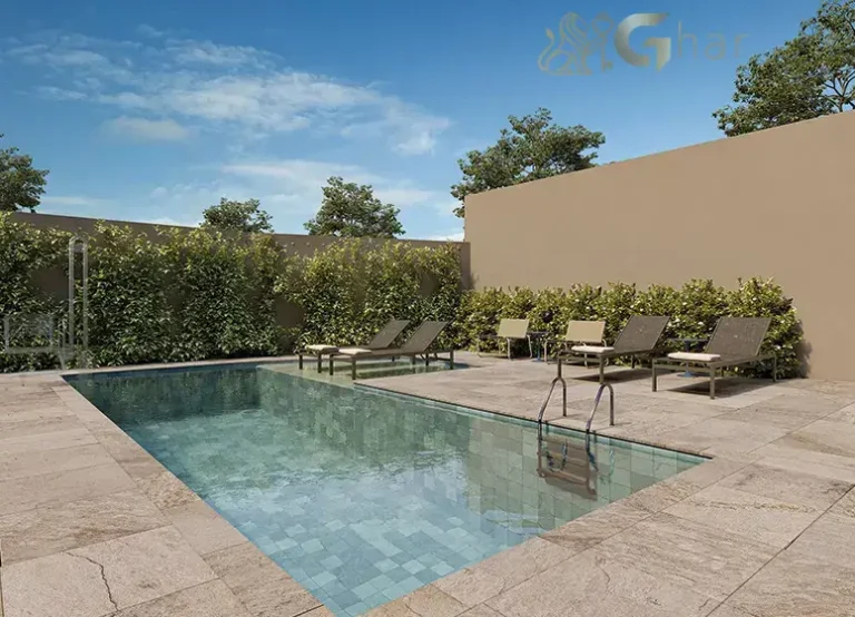 Piscina com solarium do condomínio Mistá by Plano&Plano Ubiatans na Saúde