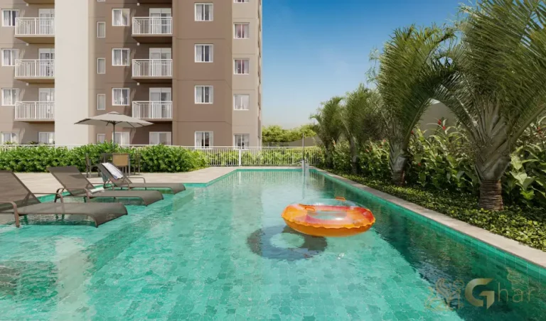 Piscina do condomínio Mundo Park Alvorada no Campo Grande