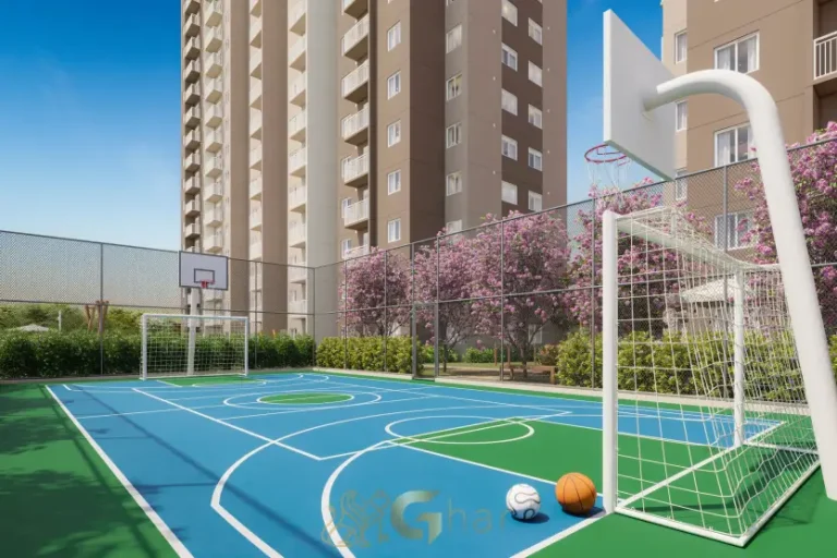 Quadra poliesportiva do condomínio Mundo Park Alvorada no Campo Grande