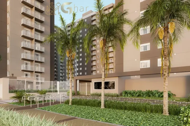 Portaria e fachada do condomínio Mundo Park Aurora no Campo Grande SP