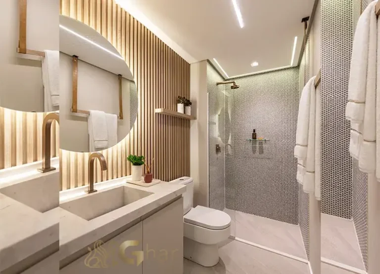 Banheiro do apartamento decorado no Oriz by Plano&Plano Campo Belo