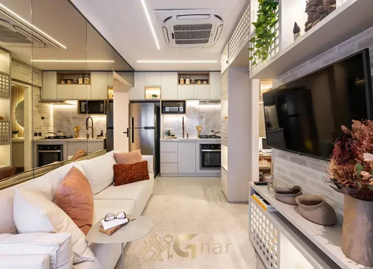 Cozinha, sala de estar e living integrados no Oriz by Plano&Plano