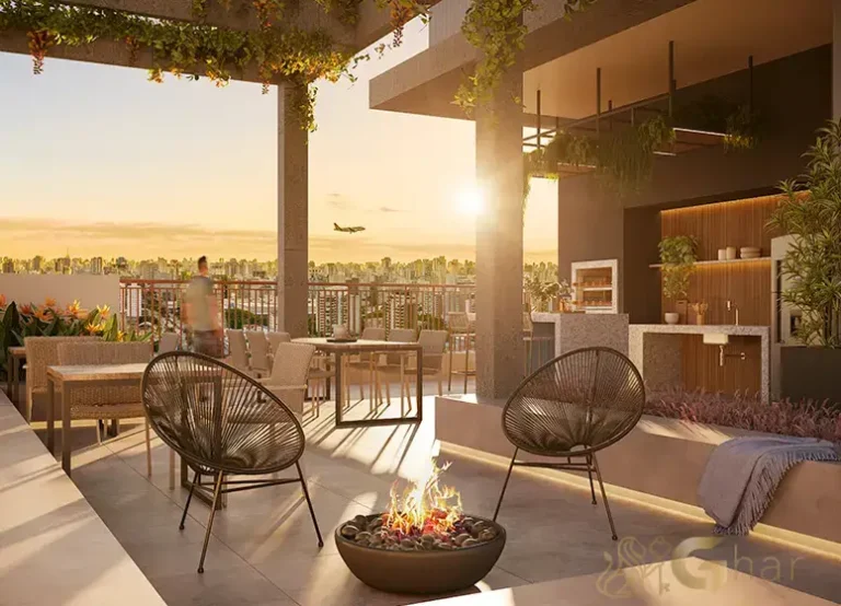 Espaço gourmet no rooftop do Oriz by Plano&Plano Campo Belo