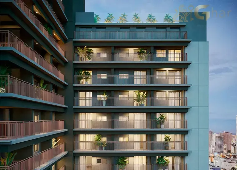 Fachada com varandas do Oriz by Plano&Plano no Campo Belo