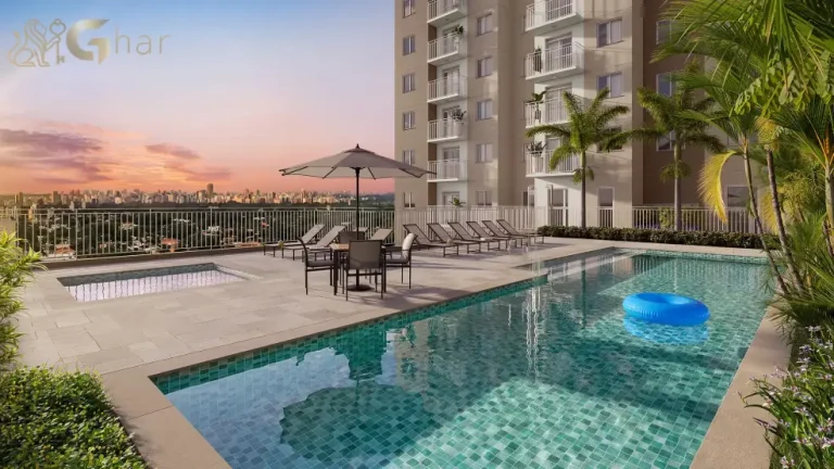 Piscina do condomínio Plano&Alto Morumbi na Vila Andrade, São Paulo