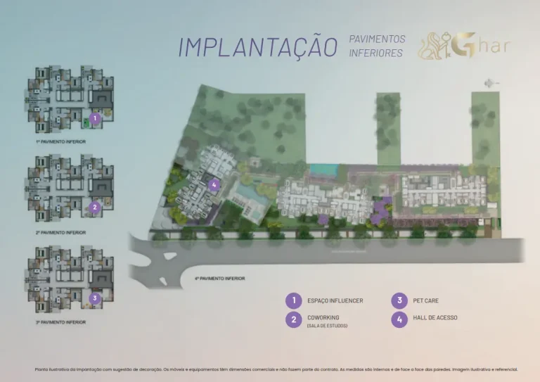 Planta de implantação dos pavimentos inferiores do Plano&Alto Morumbi