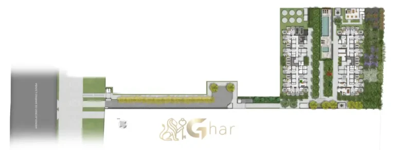 Planta implantação térreo do condomínio Plano&Bosque do Carmo Parque do Carmo