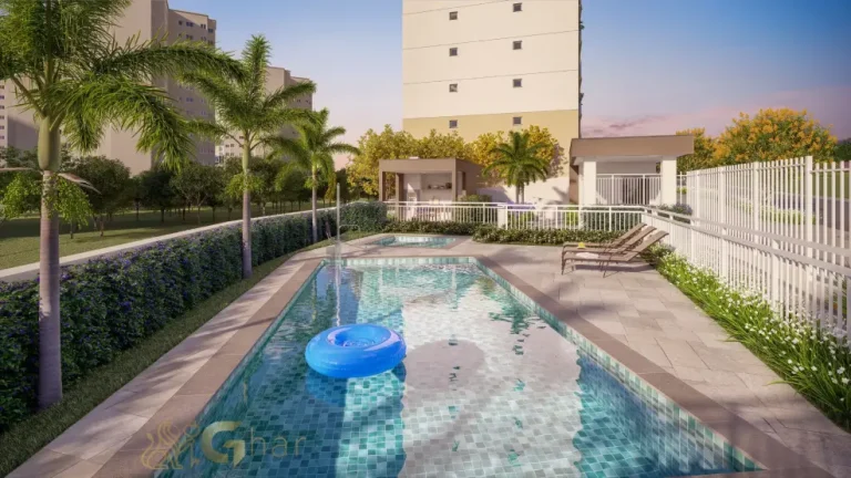 Piscina do Plano&Mais Interlagos Reserva em condomínio com lazer completo na Zona Sul