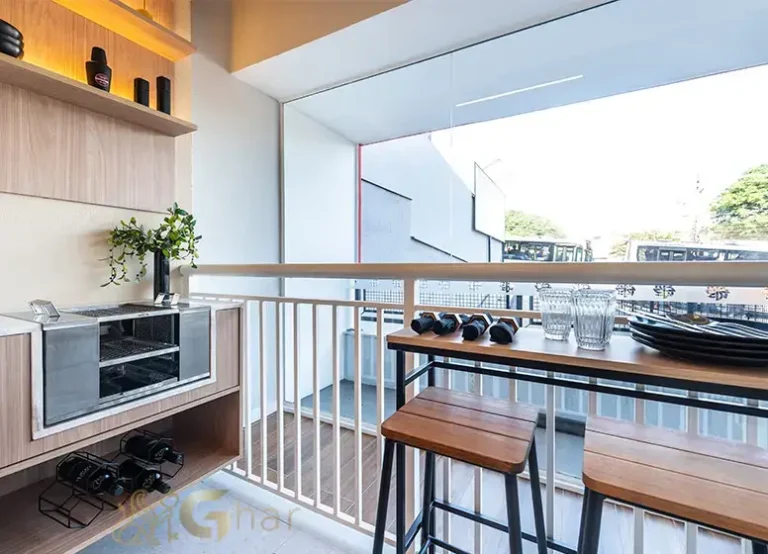 Terraço gourmet do apartamento decorado do Plano&Mais Morumbi