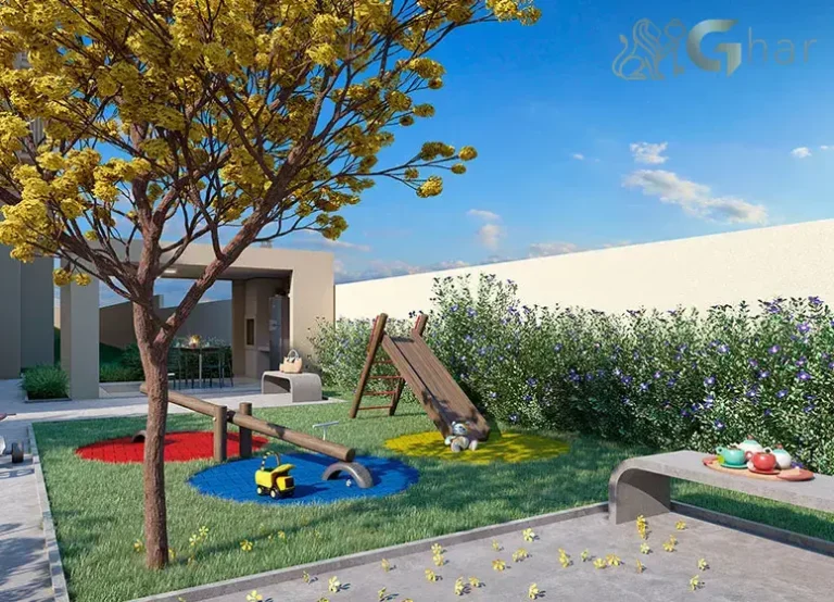 Playground infantil do condomínio Plano&Mais Morumbi com área segura para crianças