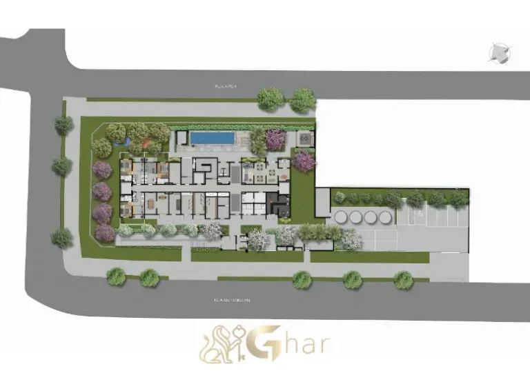 Planta de implantação do térreo com lazer do Plano&Nova Espraiada Campo Belo