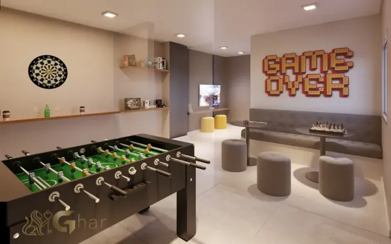 Salão de jogos do condomínio Plano&Park Santo Amaro para entretenimento