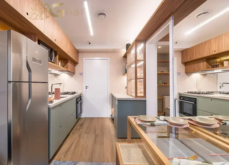 Cozinha aberta do apartamento decorado Plano&Parque Nabuco Sabiá Cupecê SP