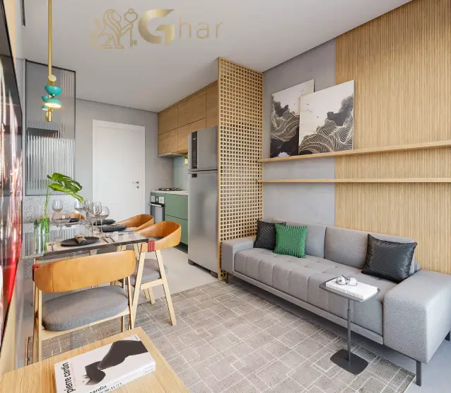 Apartamento decorado sala de estar Plano&Rio Bonito Socorro