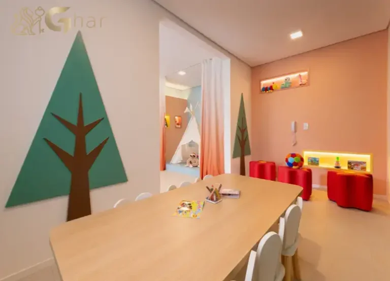 Área interna da brinquedoteca no condomínio Plano&Rio Bonito no bairro do Socorro