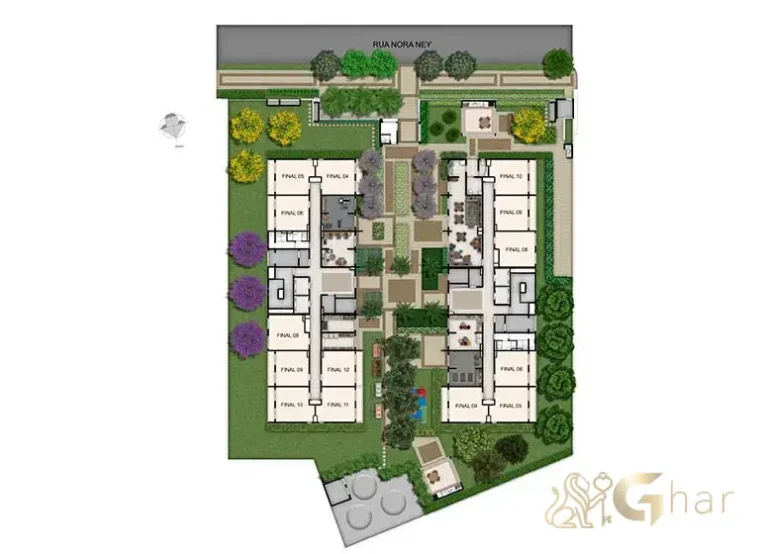 Planta de implantação do condomínio Portal Vista da Represa Vila Atlântica na Guarapiranga