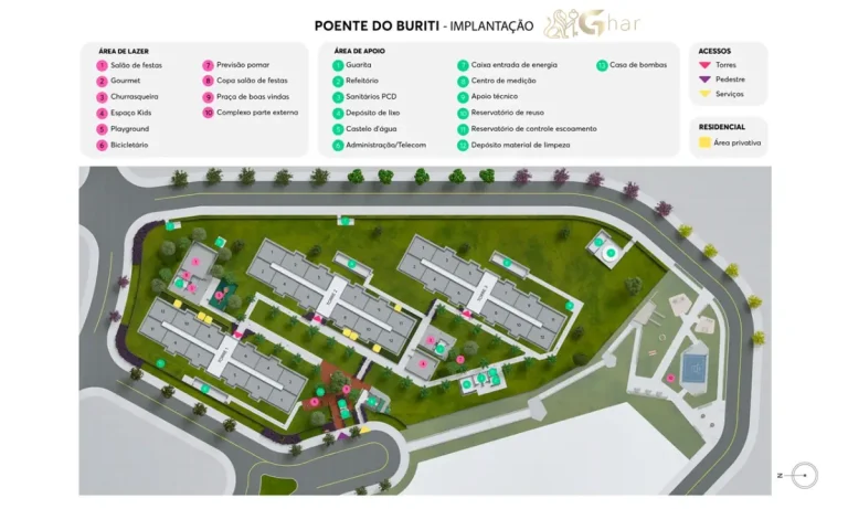 Planta de implantação do condomínio Residencial Poente do Buriti Pirituba