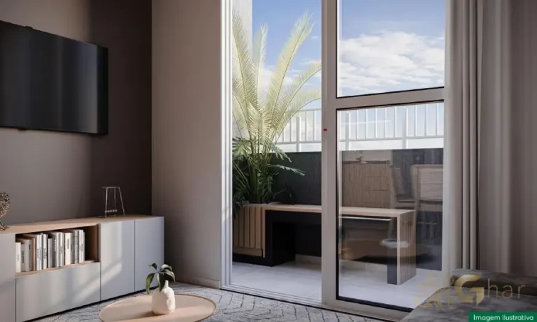 Apartamento decorado do San Miller com sala e varanda no Jaçanã