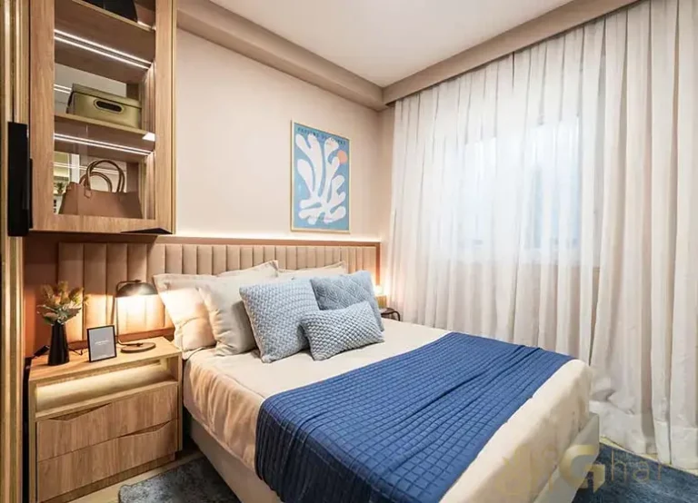 Quarto De Casal Do Apartamento Decorado 43,35m² No Sphera Panamby