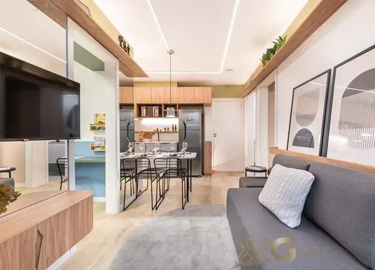 Sala De Estar Com TV Do Apartamento Decorado 43,35m² Sphera Panamby