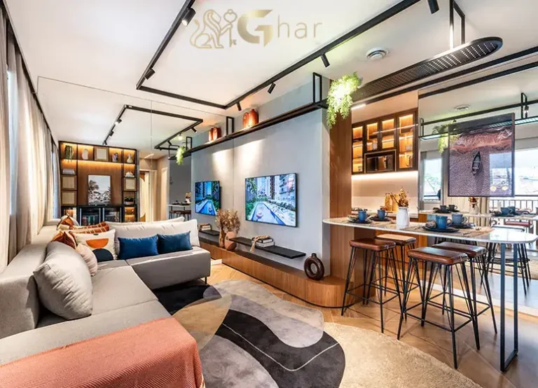 Sala De Estar Com TV E Jantar Do Apartamento Decorado 66,93m² Sphera Panamby