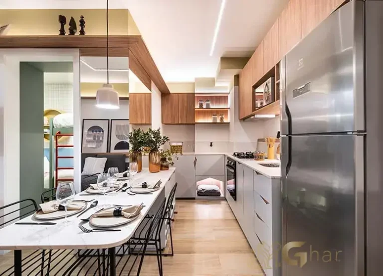 Sala De Jantar Integrada À Cozinha No Apartamento Decorado 43,35m² Sphera Panamby