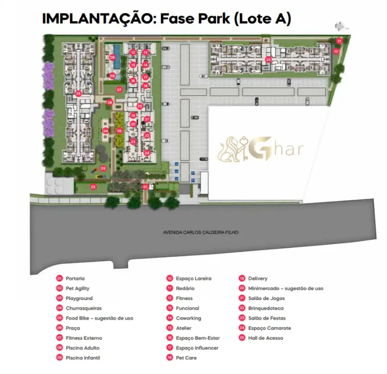 Planta De Implantação Do Condomínio Sphera Panamby Park Com Lazer No Térreo
